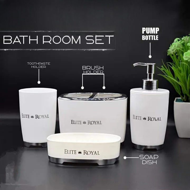 4Pcs Elegant Bathroom Set, High Quality Bath Accessories, Toothbrush Holder, Soap Dish And Lotion Dispenser 4Pcs Elegant Bathroom Set, High Quality Bath Accessories, Toothbrush Holder, Soap Dish And Lotion Dispenser